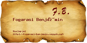 Fogarasi Benjámin névjegykártya