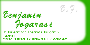 benjamin fogarasi business card